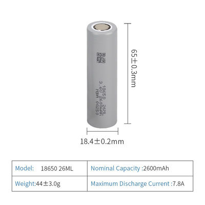 2000mAh সিলিন্ড্রিকাল লিথিয়াম আইওন সেল MSDS নিম্ন তাপমাত্রা ব্যাটারি