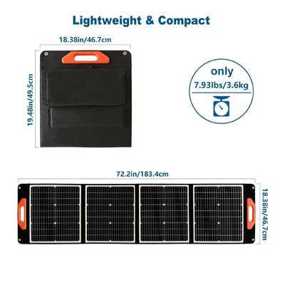 UB-120 22.8% রূপান্তর দক্ষতা ভাঁজযোগ্য 120W একক স্ফটিক সিলিকন সৌর প্যানেল