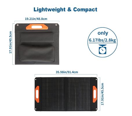 একক স্ফটিক ভাঁজ সৌর প্যানেল 30W * 2PCS সৌর জেনারেটর হোম জন্য
