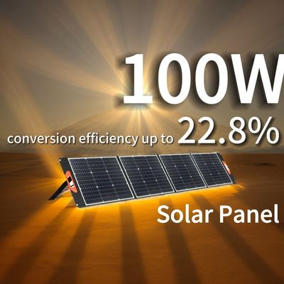 একক স্ফটিক সিলিকন 100W 200W সৌর প্যানেল PV সেল মডিউল পোর্টেবল ভাঁজ সৌর প্যানেল