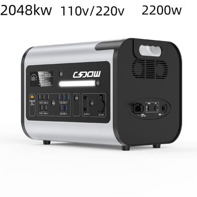2200W সুপার শক্তিশালী লিথিয়াম আয়রন ফসফেট পোর্টেবল পাওয়ার স্টেশন কাস্টমাইজেশন সহ