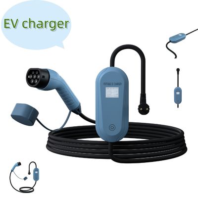 সিঙ্গল ফেজ পোর্টেবল ইভি চার্জার AC220V মোবাইল ইভি চার্জার