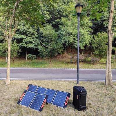 300W ভাঁজযোগ্য ক্যাম্পিং সৌর প্যানেল একক স্ফটিক কোষ ছোট হোম সিস্টেম
