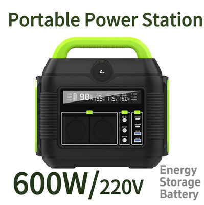 জরুরী শক্তি সরবরাহের জন্য 600W ক্যাম্পিং পোর্টেবল পাওয়ার ব্যাংক ডকিং চার্জিং স্টেশন