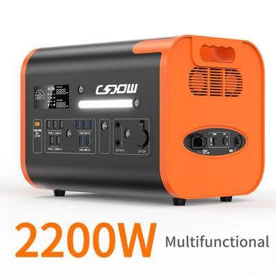 কাস্টমাইজড 120V পোর্টেবল পাওয়ার স্টেশন 2000W এসি খাঁটি সাইন ওয়েভ