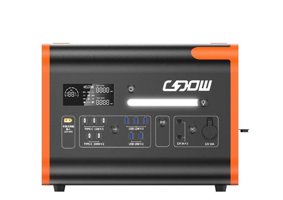 কাস্টমাইজড 120V পোর্টেবল পাওয়ার স্টেশন 2000W এসি খাঁটি সাইন ওয়েভ