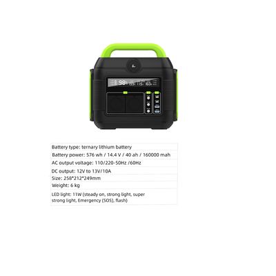 576wh পোর্টেবল পাওয়ার স্টেশন 600W 300W 200W সৌর ব্যাকআপ জেনারেটর