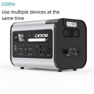 LiFePO4 220V 2048wh আউটডোর ক্যাম্পিংয়ের জন্য খাঁটি সাইনস ওয়েভ পোর্টেবল মোবাইল পাওয়ার স্টেশন