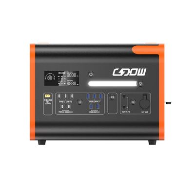 1800W 2000W 2200W পোর্টেবল পাওয়ার স্টেশন 2kw লিথিয়াম LiFePO4 ব্যাটারি AT22 কালো