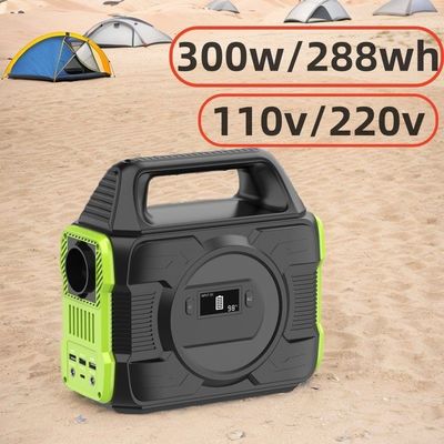 288wh পোর্টেবল পাওয়ার স্টেশন 300W বিশুদ্ধ সাইন ওয়েভ ইনভার্টার এবং লিথিয়াম ব্যাটারি সহ