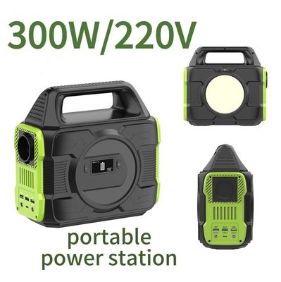 সৌর প্যানেল সহ 110V 220V এমপিপিটি 300W পুনর্ব্যবহারযোগ্য জরুরী পোর্টেবল ব্যাটারি পাওয়ার ব্যাংক