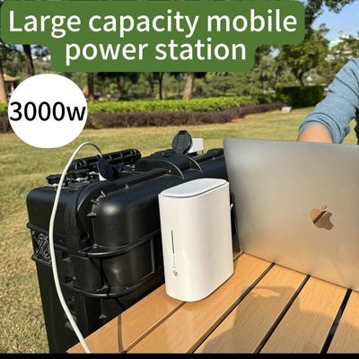 এসি খাঁটি সাইন ওয়েভ আউটপুট সহ বহুমুখী 3000W3000wh বহিরঙ্গন সৌর বিদ্যুৎ কেন্দ্র