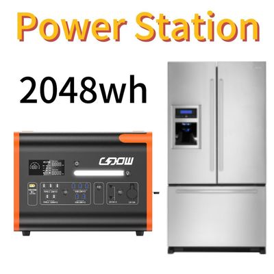 বিশুদ্ধ সাইন ওয়েভ ইনভার্টার সহ 2048wh 2200W পোর্টেবল সোলার এনার্জি স্টোরেজ পাওয়ার স্টেশন