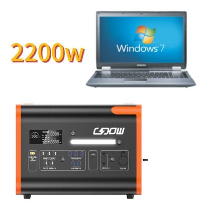 বিশুদ্ধ সাইন ওয়েভ ইনভার্টার সহ 2048wh 2200W পোর্টেবল সোলার এনার্জি স্টোরেজ পাওয়ার স্টেশন