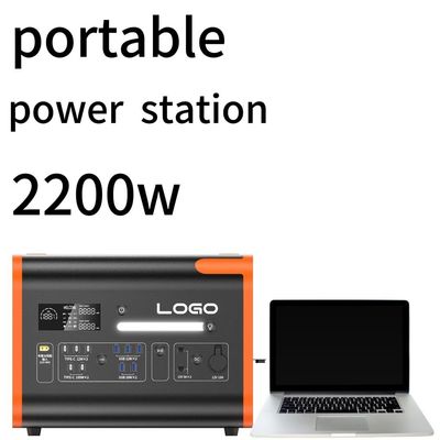 2200W110/220V কালো সঙ্গে কমলা নীরব বহিরঙ্গন হোম জরুরী পাওয়ার স্টেশন এবং টেকসই
