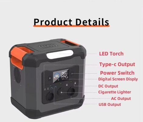 বিপর্যয় প্রস্তুতির জন্য পোর্টেবল 1500W/1344wh সৌর জেনারেটর পোর্টেবল পাওয়ার স্টেশন