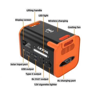 2200W 2048wh সৌর বিদ্যুৎ কেন্দ্র / LiFePO4 পোর্টেবল মোবাইল পাওয়ার / ইনভার্টার খাঁটি সাইন ওয়েভ
