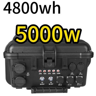 কাস্টমাইজযোগ্য যোগাযোগ 5000W 4800WH হোম এবং ক্যাম্পিং জন্য পোর্টেবল পাওয়ার ব্যাংক