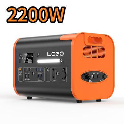 2200W আউটপুট মোবাইল পাওয়ার জরুরী এবং শক্তি সঞ্চয় করার জন্য পোর্টেবল পাওয়ার স্টেশন