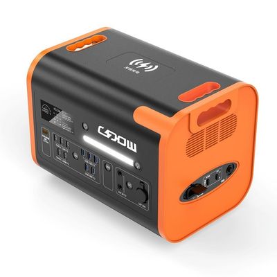 40ah সৌর জেনারেটর পাওয়ার সকেট প্লাগ 2200W পোর্টেবল ক্যাম্পিং সৌর বিদ্যুৎ কেন্দ্র কমলা কালো