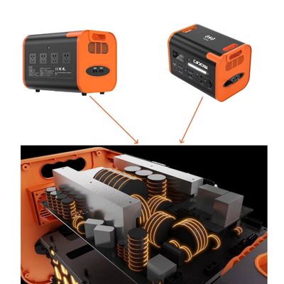 40ah সৌর জেনারেটর পাওয়ার সকেট প্লাগ 2200W পোর্টেবল ক্যাম্পিং সৌর বিদ্যুৎ কেন্দ্র কমলা কালো