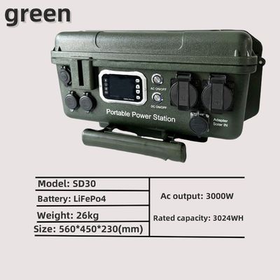 আউটডোর ক্যাম্পিং ইউএসবি-সি 45W এবং 3000W/3024wh সহ বড় ক্ষমতা বহনযোগ্য পাওয়ার স্টেশন