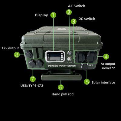 এসি আউটপুট ফ্রিকোয়েন্সি 50Hz 7000W আউটডোর এবং ভ্রমণের জন্য বড় ক্ষমতা বহনযোগ্য পাওয়ার স্টেশন