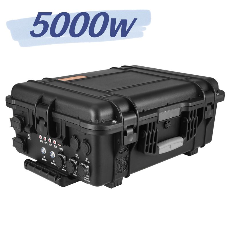 220 ভোল্ট আউটডোর ক্যাম্পিং LiFePO4 5000W বড় ক্ষমতা বহনযোগ্য পাওয়ার স্টেশন চাকা ট্রলিবাস সঙ্গে