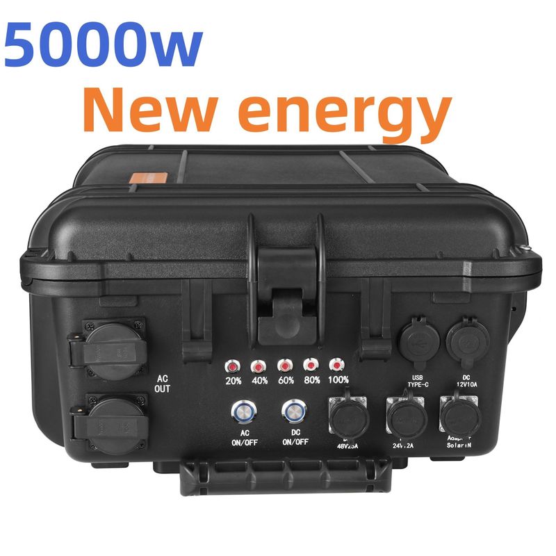 5000W এসি আউটলেট পোর্টেবল সোলার পাওয়ার স্টেশন জরুরী জেনারেটর 110V/220V সহ পুনরায় চার্জযোগ্য ইনভার্টার পাওয়ার ব্যাংক
