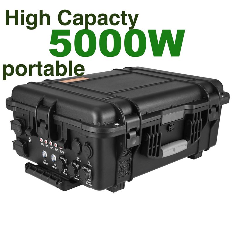 কাস্টমাইজড 4800wh LiFePO4 সৌর শক্তি স্টেশন বহিরঙ্গন অ্যাডভেঞ্চার জন্য গাড়ী জরুরী জন্য