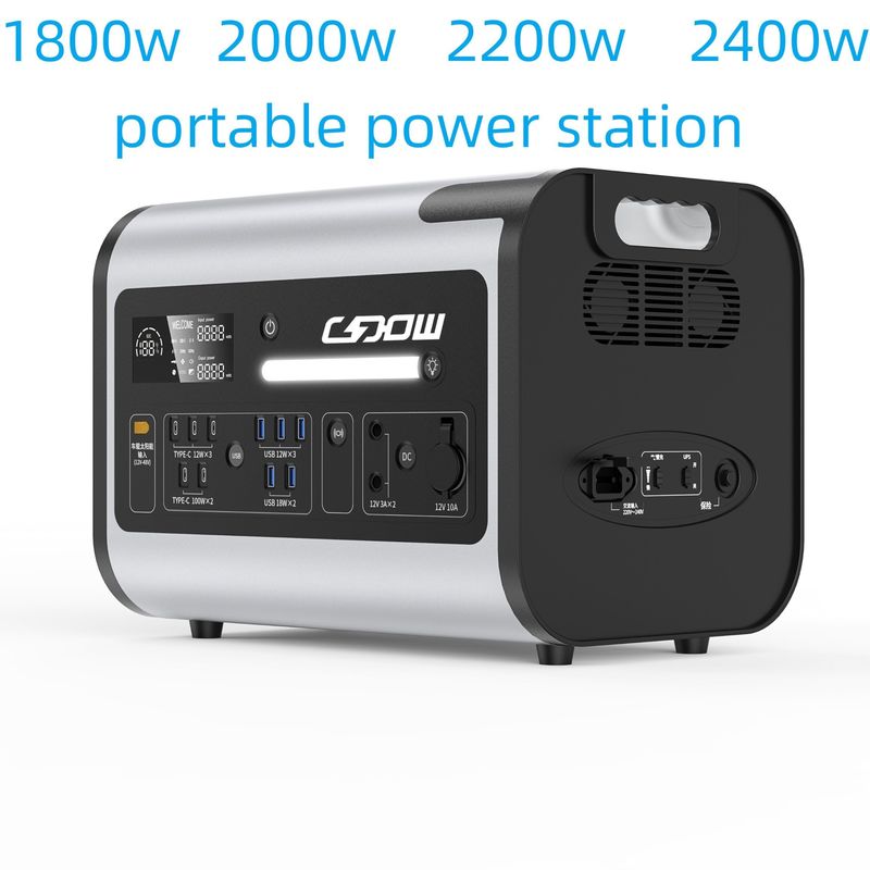 বহনযোগ্য জরুরী বিদ্যুৎ সরবরাহ 2200W পরিবারের বহিরঙ্গন ক্রিয়াকলাপের জন্য শক্তি সঞ্চয়
