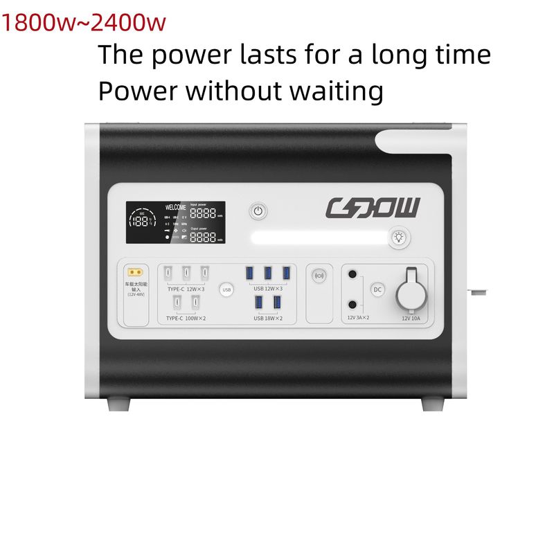 আউটডোর হোম এনার্জি সিস্টেম পিভি চার্জিং সহ 2200W সোলার মোবাইল পাওয়ার স্টেশন জেনারেটর