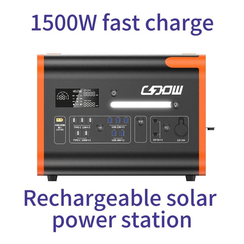 পরিবহনযোগ্য সৌর বিদ্যুৎ কেন্দ্র 2200W LiFePO4 ব্যাটারি জেনারেটর পরিবার এবং জরুরী জন্য