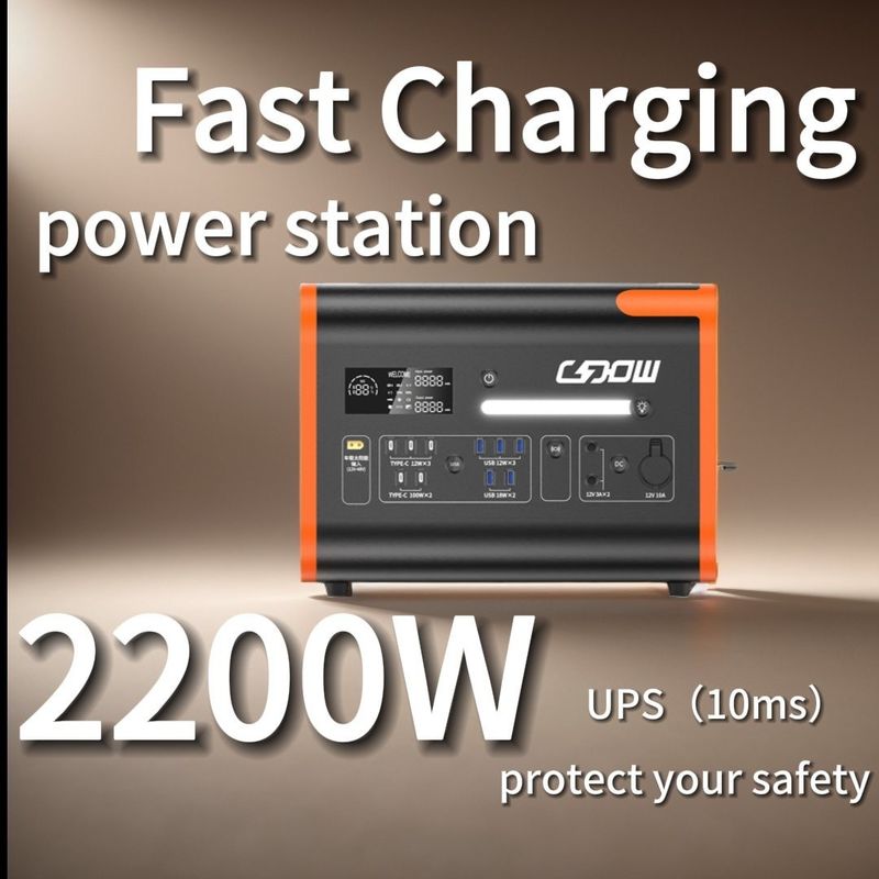 বিএমএস সুরক্ষা এবং খাঁটি সাইন ওয়েভ সহ 4400W পিক পাওয়ার সোলার পোর্টেবল পাওয়ার স্টেশন