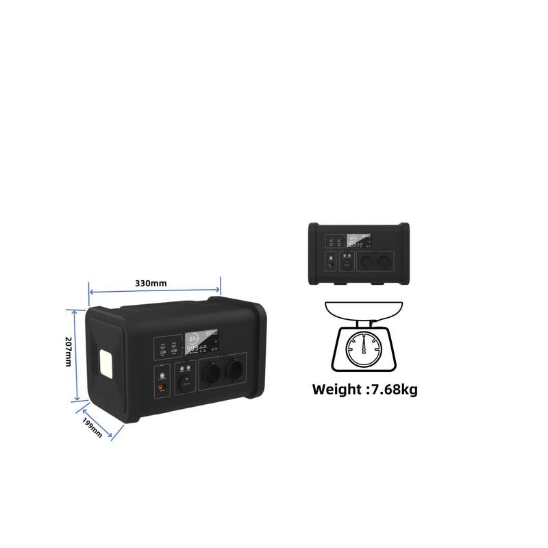 700W/537.6wh ক্যাম্পিং এবং হালকা শক্তি উৎস জন্য পোর্টেবল পাওয়ার স্টেশন