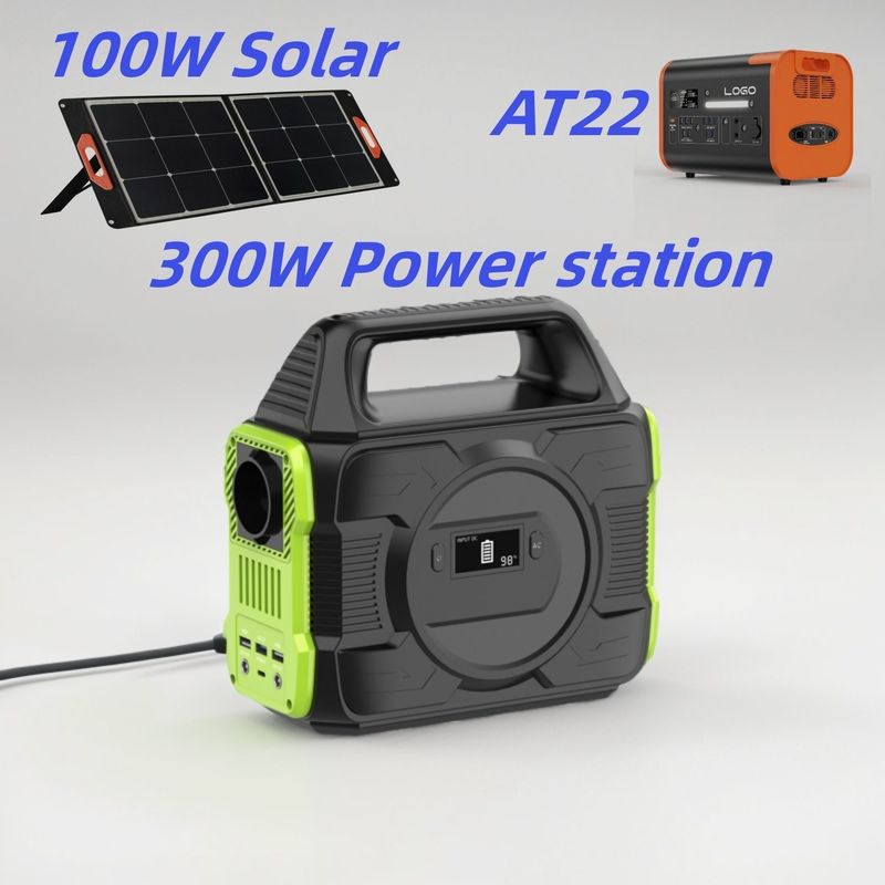 সৌর জেনারেটরের জন্য 300W এসি ডিসি ডুয়াল ইউএসবি টাইপ সি চার্জিং পোর্টেবল মোবাইল পাওয়ার স্টেশন