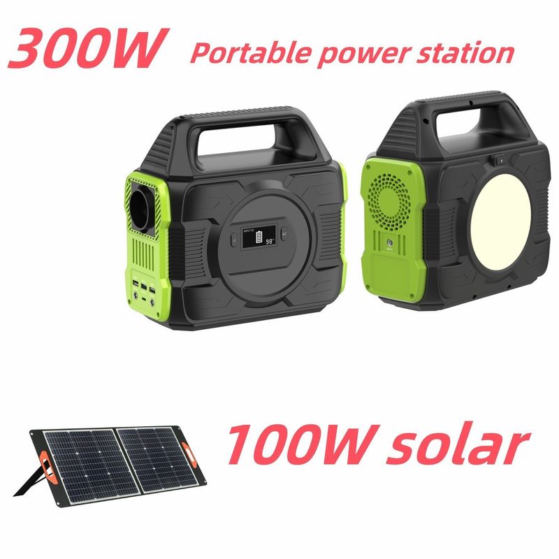 300W স্মার্ট সোলার জেনারেটর মোবাইল চার্জার লিথিয়াম আরভি ব্যাটারি সোলার পোর্টেবল পাওয়ার ব্যাংক স্টেশন