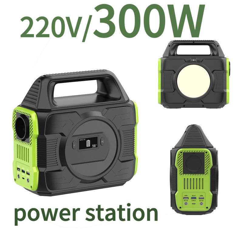300W বহনযোগ্য বহনযোগ্য ব্যাটারি ক্যাম্পিং শক্তি সঞ্চয় ব্যাটারি জন্য সৌর বিদ্যুৎ কেন্দ্র
