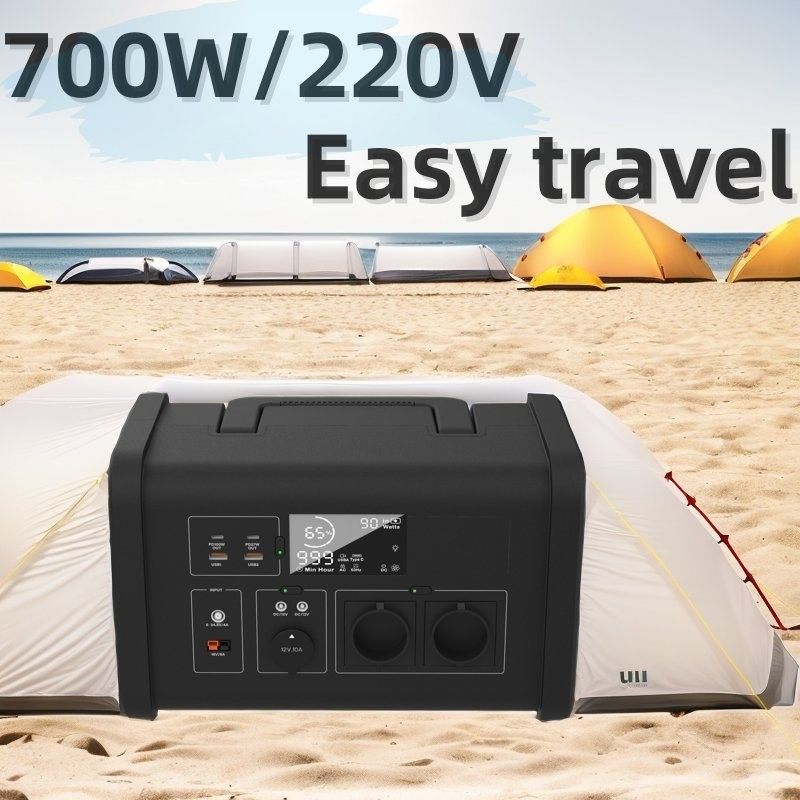 700W পাওয়ার স্টেশন বহনযোগ্য সৌর জেনারেটর বহিরঙ্গন জরুরী এবং লিথিয়াম ব্যাটারি জন্য