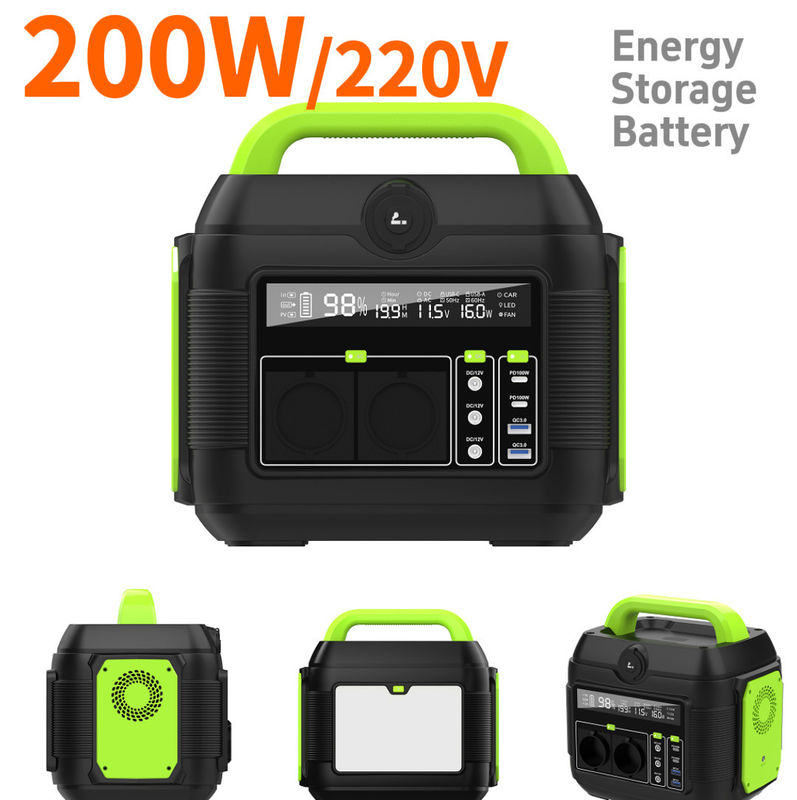 DC1 2 আউটপুট 12V-16.8V/6A 200W পোর্টেবল পাওয়ার স্টেশন ক্যাম্পিং জন্য সৌর জেনারেটর