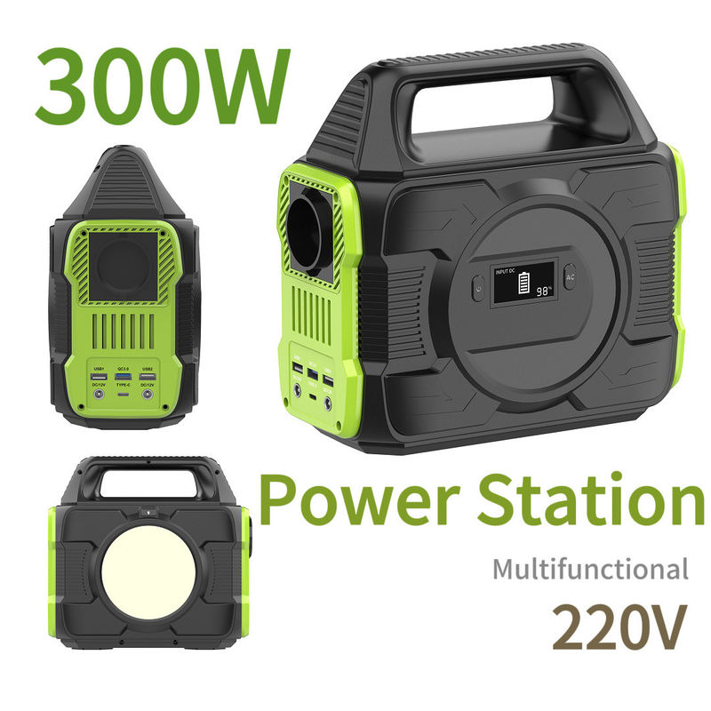 300W জরুরী শক্তি ক্যাম্পিং লিথিয়াম ব্যাটারি বহনযোগ্য পাওয়ার স্টেশন আমাদের সাথে এসি সকেট