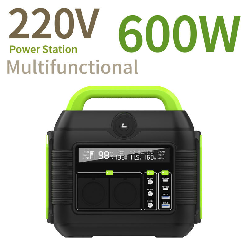 এসি সকেট আন পোর্টেবল পাওয়ার স্টেশন 600W 300W 500W 1200W 2200W ক্যাম্পিং আউটডোর কাজের জন্য