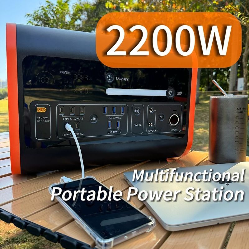 25kg LiFePO4 2200W 2500W 2000W বহনযোগ্য শক্তি স্টেশন বহিরঙ্গন জরুরী শক্তি সঞ্চয় জন্য