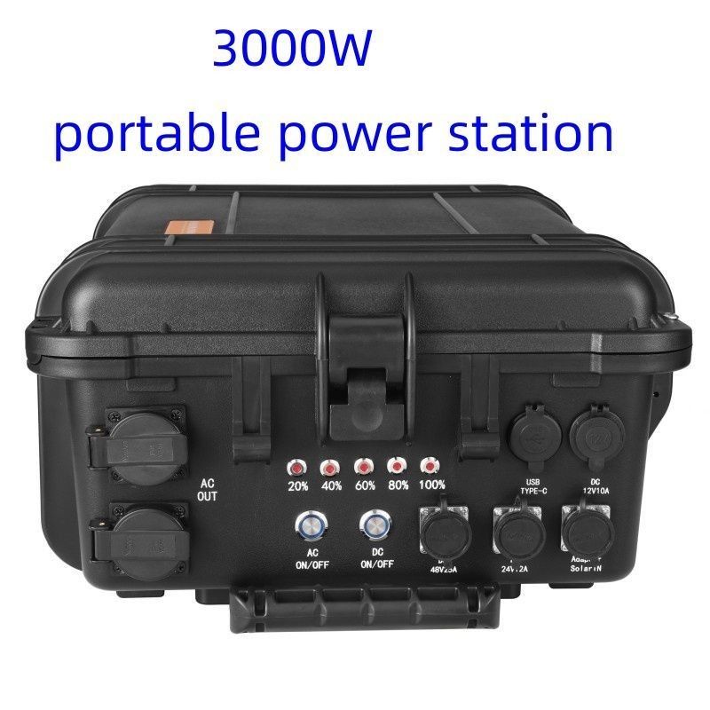 খাঁটি সাইন ওয়েভ ইনভার্টার 3000W বহনযোগ্য বহনযোগ্য সৌর বিদ্যুৎ কেন্দ্র বহিরঙ্গন জন্য