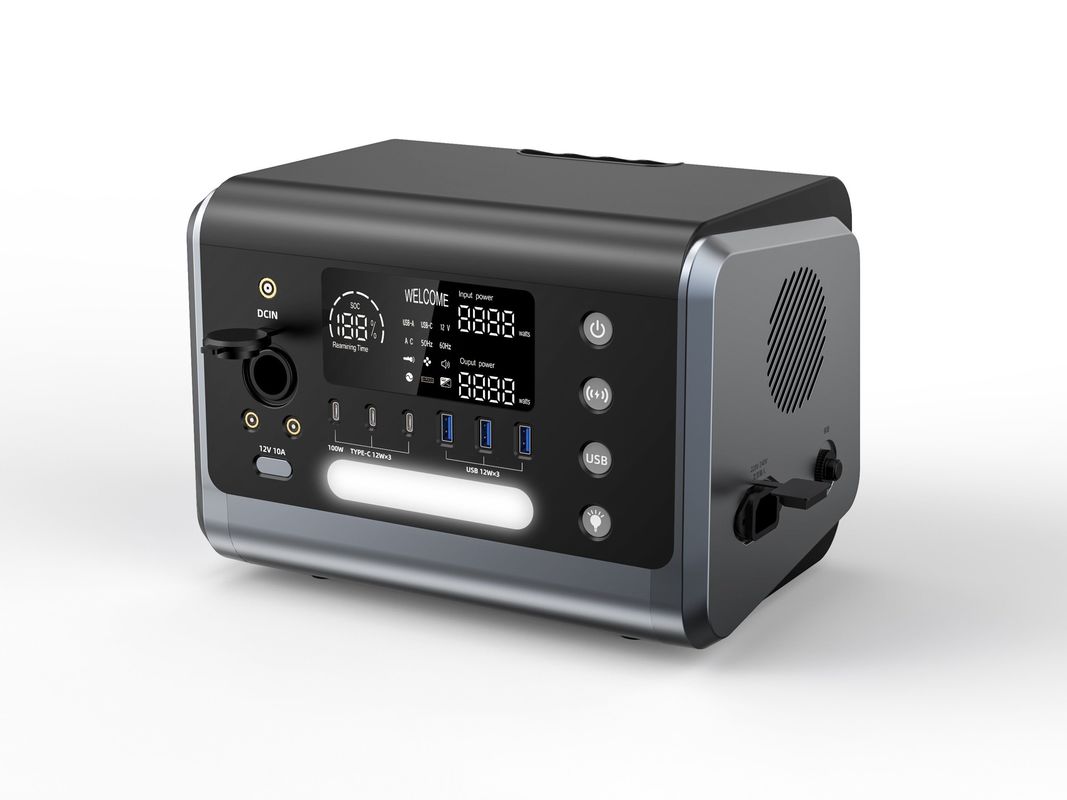 ক্যাম্পিংয়ের জন্য 600W পোর্টেবল সৌর জেনারেটর ওয়্যারলেস চার্জিং এসি / 230 আউটপুট পাওয়ার স্টেশন