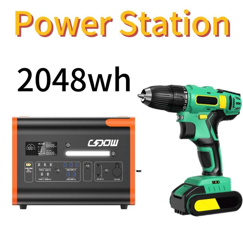 উত্তর আমেরিকা বাজার LiFePO4 ব্যাটারি সহ 2000W 2200W পোর্টেবল সৌর বিদ্যুৎ কেন্দ্র