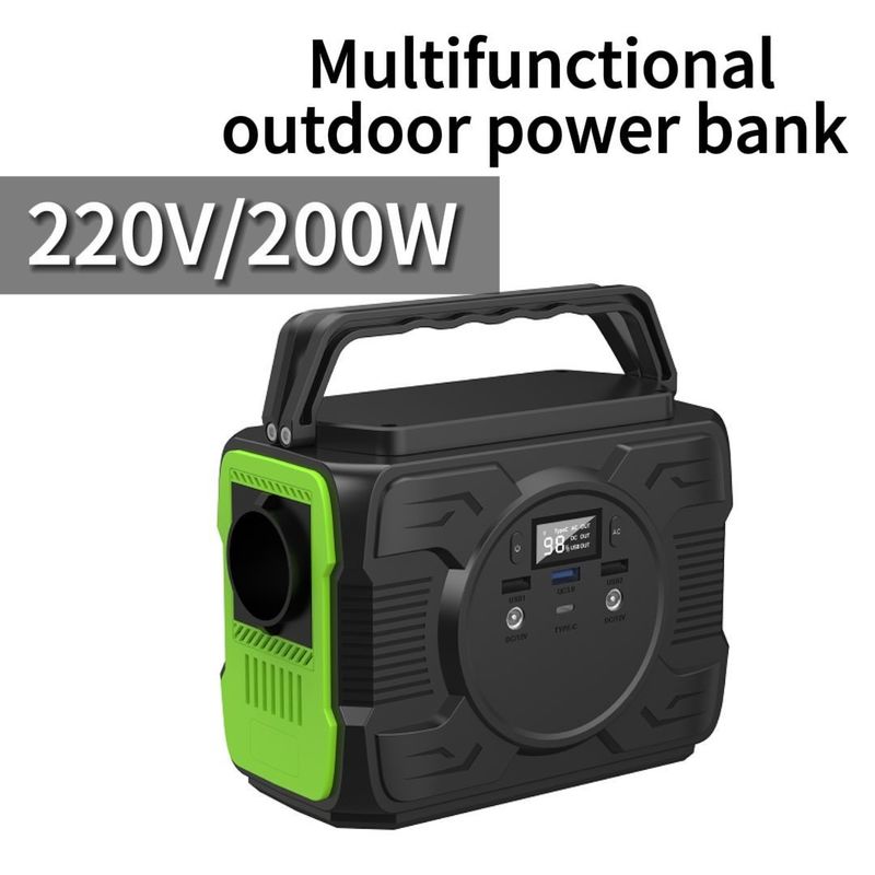 QC3.0 আউটপুট সহ 200W পোর্টেবল পাওয়ার স্টেশন পলিমার নিরাপদ ব্যাটারি স্টোরেজ পাওয়ার ব্যাংক