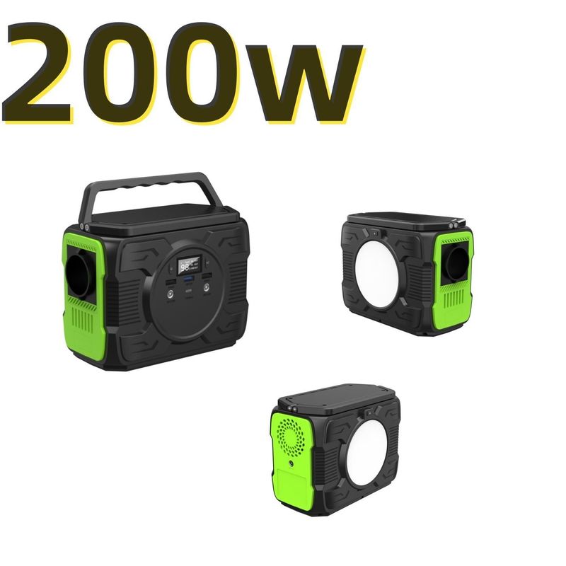 200W সৌর প্যানেল জরুরী বিদ্যুৎ কেন্দ্র বহনযোগ্য শক্তি সঞ্চয়স্থান বহিরঙ্গন কার্যকলাপের জন্য