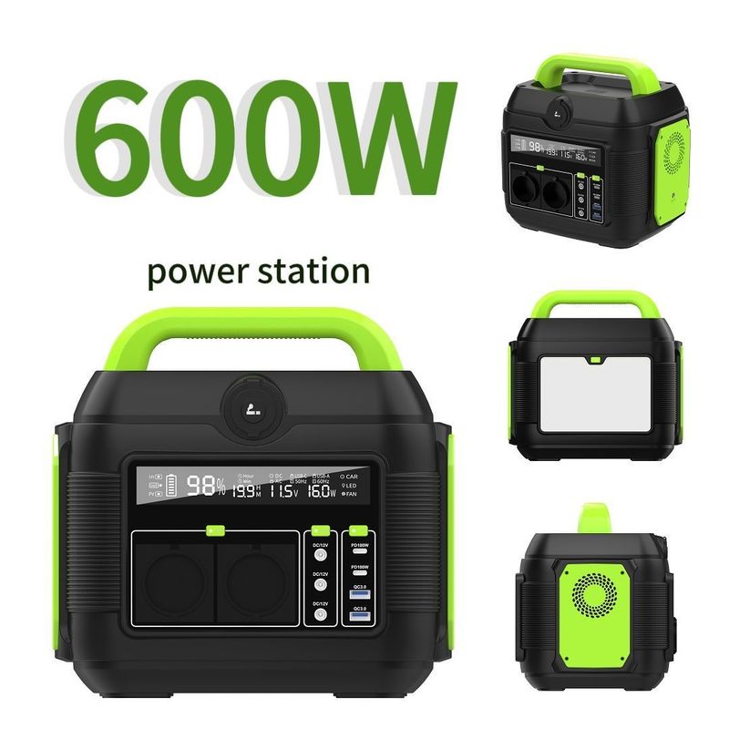 মোবাইল ফোন ল্যাপটপ ক্যাম্পিংয়ের জন্য 600W আউটডোর সোলার জেনারেটর পোর্টেবল পাওয়ার ব্যাংক
