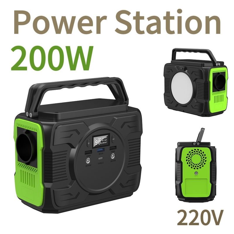 200W রিচার্জেবল ব্যাটারি সৌর জেনারেটর পোর্টেবল পাওয়ার স্টেশন হোম এবং আউটডোর জন্য